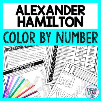 Alexander Hamilton Color by Number - Close Reading & Text Marking