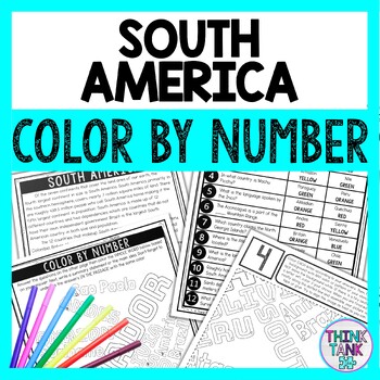 South America Color by Number - Close Reading & Text Marking