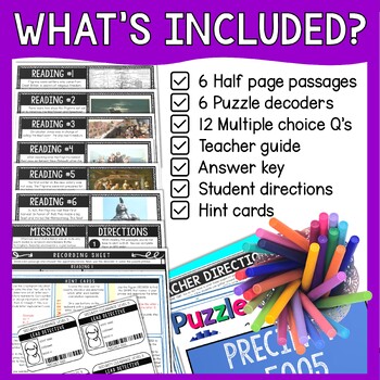 Mayflower and Plymouth Reading Comprehension and Puzzle Escape Room - Image 3