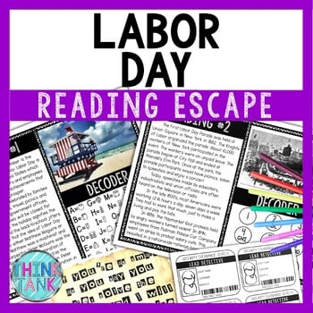 Labor Day Reading Comprehension and Puzzle Escape Room - Back to School