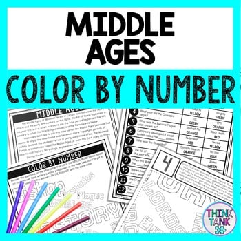 Middle Ages Color by Number - Close Reading & Text Marking - Ancient History