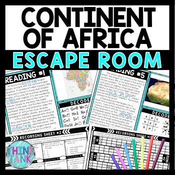Africa Escape Room Scavenger Hunt - Reading Comprehension - World Geography