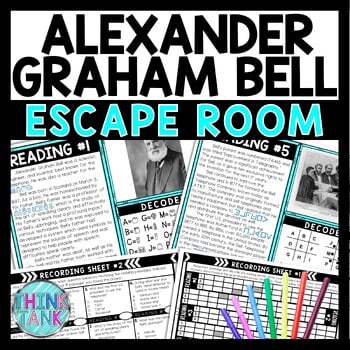Alexander Graham Bell Escape Room Scavenger Hunt - Reading Comprehension