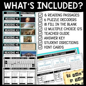 Alexander Hamilton Escape Room Scavenger Hunt - Reading Comprehension - Image 2