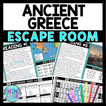 Ancient Greece Escape Room Scavenger Hunt - Reading Comprehension