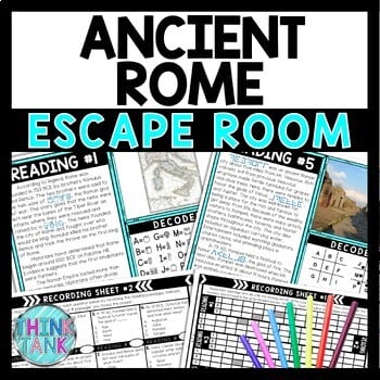 Ancient Rome Escape Room Scavenger Hunt - Reading Comprehension