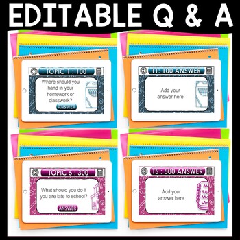 Back to School Editable Jeopardy Game - Classroom Rules and Procedures - Image 4
