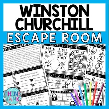 Winston Churchill Escape Room - Task Cards - Reading Comprehension