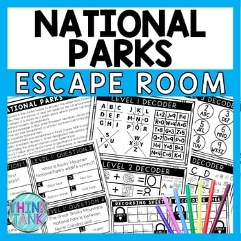 National Parks Escape Room - Task Cards - Reading Comprehension