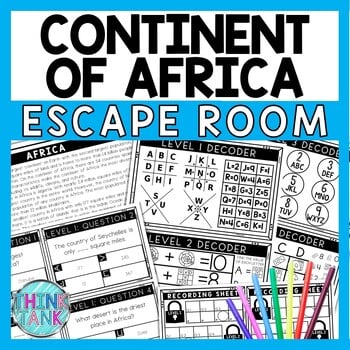 Africa Escape Room - Task Cards - Reading Comprehension