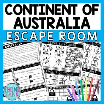 Australia Escape Room - Task Cards - Reading Comprehension