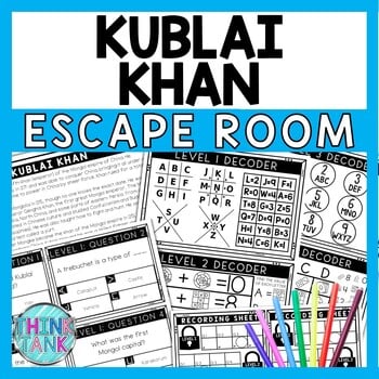 Kublai Khan Escape Room - Task Cards - Reading Comprehension