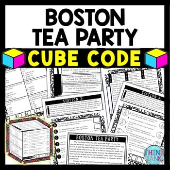 Boston Tea Party Cube Stations - Reading Comprehension Activity