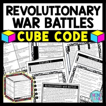 Revolutionary War Battles Cube Stations - Reading Comprehension Activity
