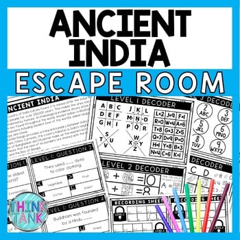 Ancient India Escape Room - Task Cards - Reading Comprehension