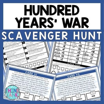 Hundred Years' War Scavenger Hunt - Reading Comprehension Activity