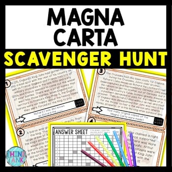 Magna Carta Scavenger Hunt Reading Comprehension Activity