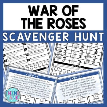 War of the Roses Scavenger Hunt - Reading Comprehension Activity