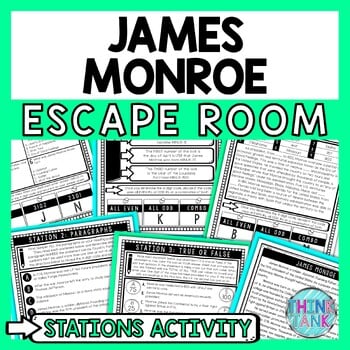 James Monroe Escape Room Stations - Reading Comprehension Activity