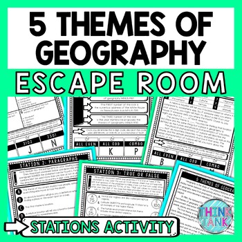 5 Themes of Geography Escape Room Stations - Reading Comprehension Activity