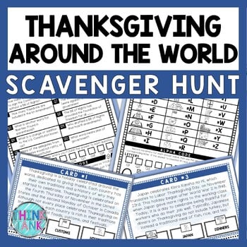 Thanksgiving Around the World Scavenger Hunt - Reading Comprehension