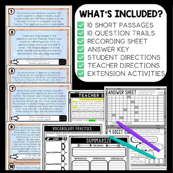 Digestive System Scavenger Hunt Reading Comprehension Activity - Human Body - Image 2