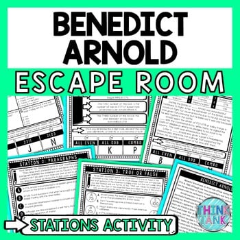 Benedict Arnold Escape Room Stations - Reading Comprehension Activity
