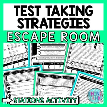 Test Taking Strategies Escape Room Stations - Reading Comprehension - Test Prep