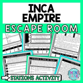 Inca Civilization Escape Room Stations - Reading Comprehension Activity