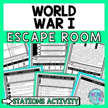 World War I Escape Room Stations - Reading Comprehension Activity