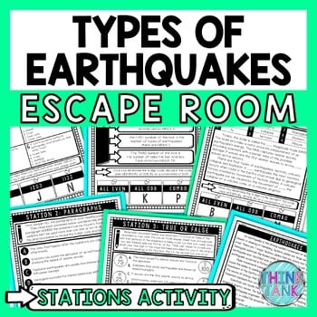 Earthquakes Escape Room Stations - Reading Comprehension Activity