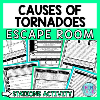 Tornadoes Escape Room Stations - Reading Comprehension Activity