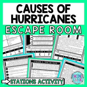 Hurricanes Escape Room Stations - Reading Comprehension Activity