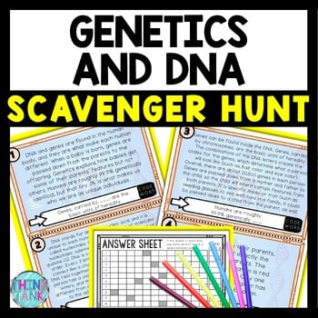 Genetics and DNA Scavenger Hunt Reading Comprehension Activity - Human Body