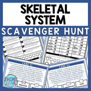 Skeletal System Scavenger Hunt - Reading Comprehension Activity - Human Body
