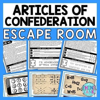 Articles of Confederation ESCAPE ROOM - Reading Comprehension Activity
