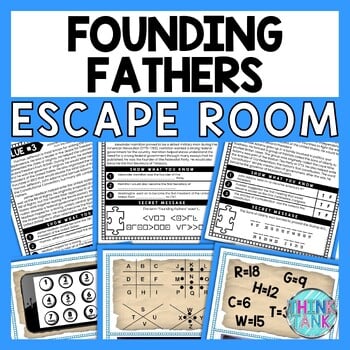 Founding Fathers ESCAPE ROOM - Reading Comprehension Activity
