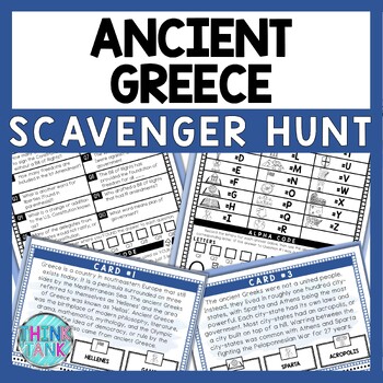 Ancient Greece Scavenger Hunt - Reading Comprehension Activity