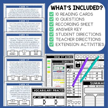 Titan Gods Greek Mythology Scavenger Hunt - Reading Comprehension Activity - Image 2