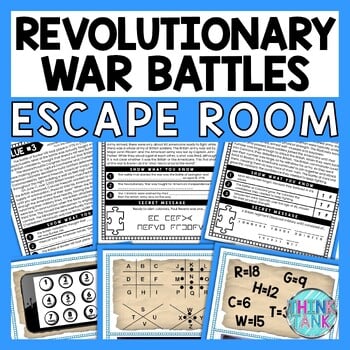 Revolutionary War Battles ESCAPE ROOM - Reading Comprehension Activity