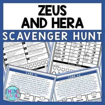 Zeus and Hera (Ancient Greece) Scavenger Hunt - Reading Comprehension Activity