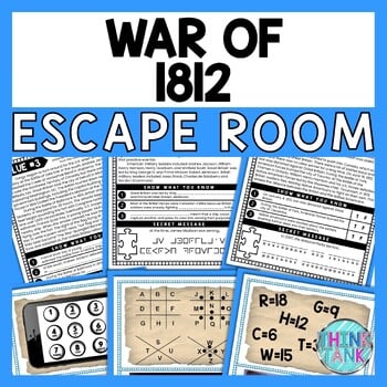 War of 1812 ESCAPE ROOM - Reading Comprehension Activity