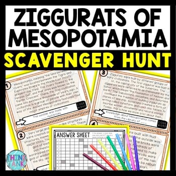 Ziggurats of Mesopotamia Scavenger Hunt Reading Comprehension Activity