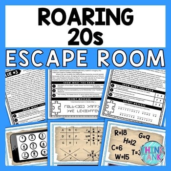 Roaring 20s ESCAPE ROOM - Reading Comprehension Activity - Great Depression