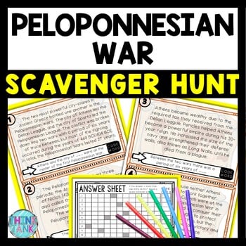 Peloponnesian War Scavenger Hunt Reading Comprehension Activity