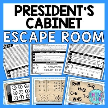 President's Cabinet ESCAPE ROOM - Reading Comprehension Activity - 3 Branches