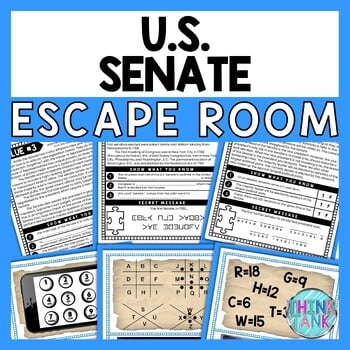Senate ESCAPE ROOM - Reading Comprehension Activity - Legislative Branch