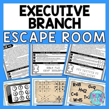 Executive Branch ESCAPE ROOM - Reading Comprehension Activity
