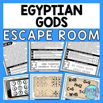 Egyptian Gods ESCAPE ROOM - Reading Comprehension Activity - Ancient Egypt