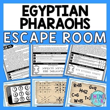 Egyptian Pharaohs ESCAPE ROOM - Reading Comprehension Activity - Ancient Egypt